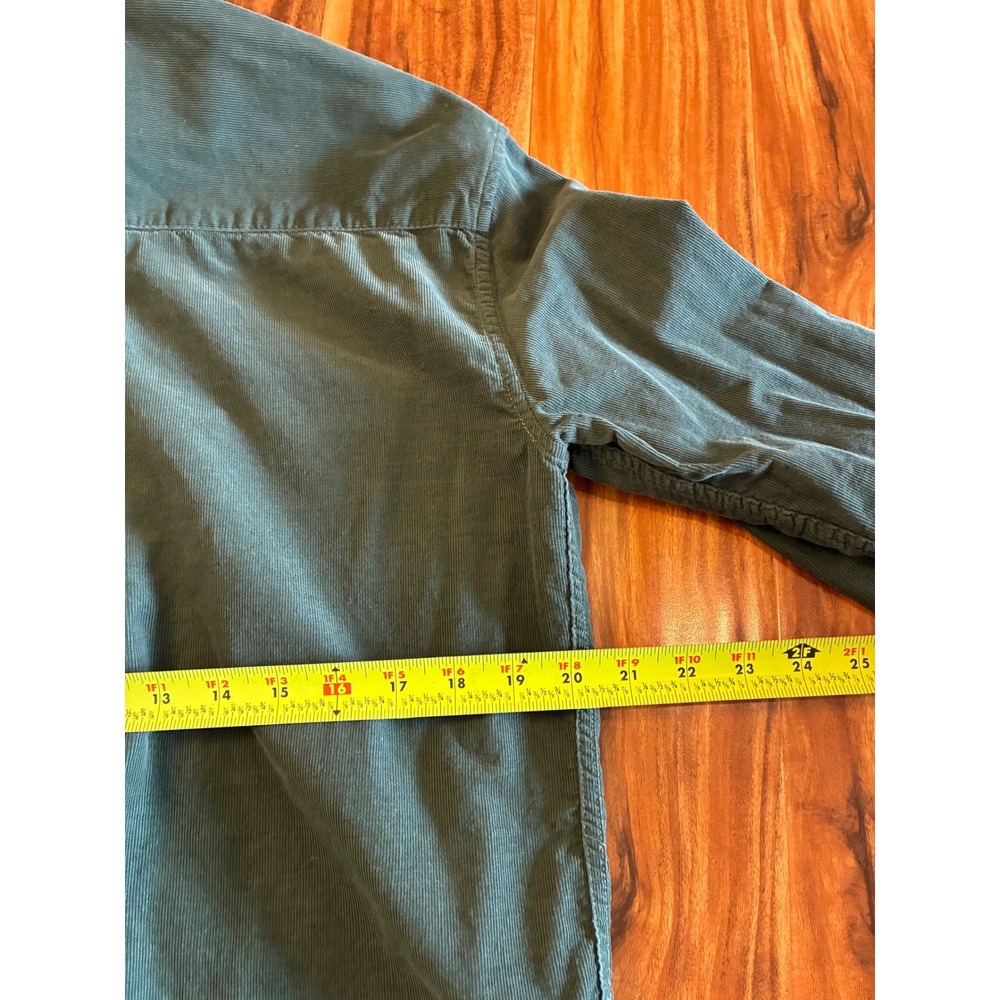 Pendleton Mens Corduroy Button Down Shirt Green Long Sleeve‎ Pocket Size M - Picture 4 of 6